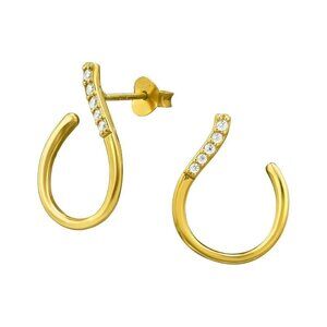 14k Gold Vermeil Curved Open Earrings
